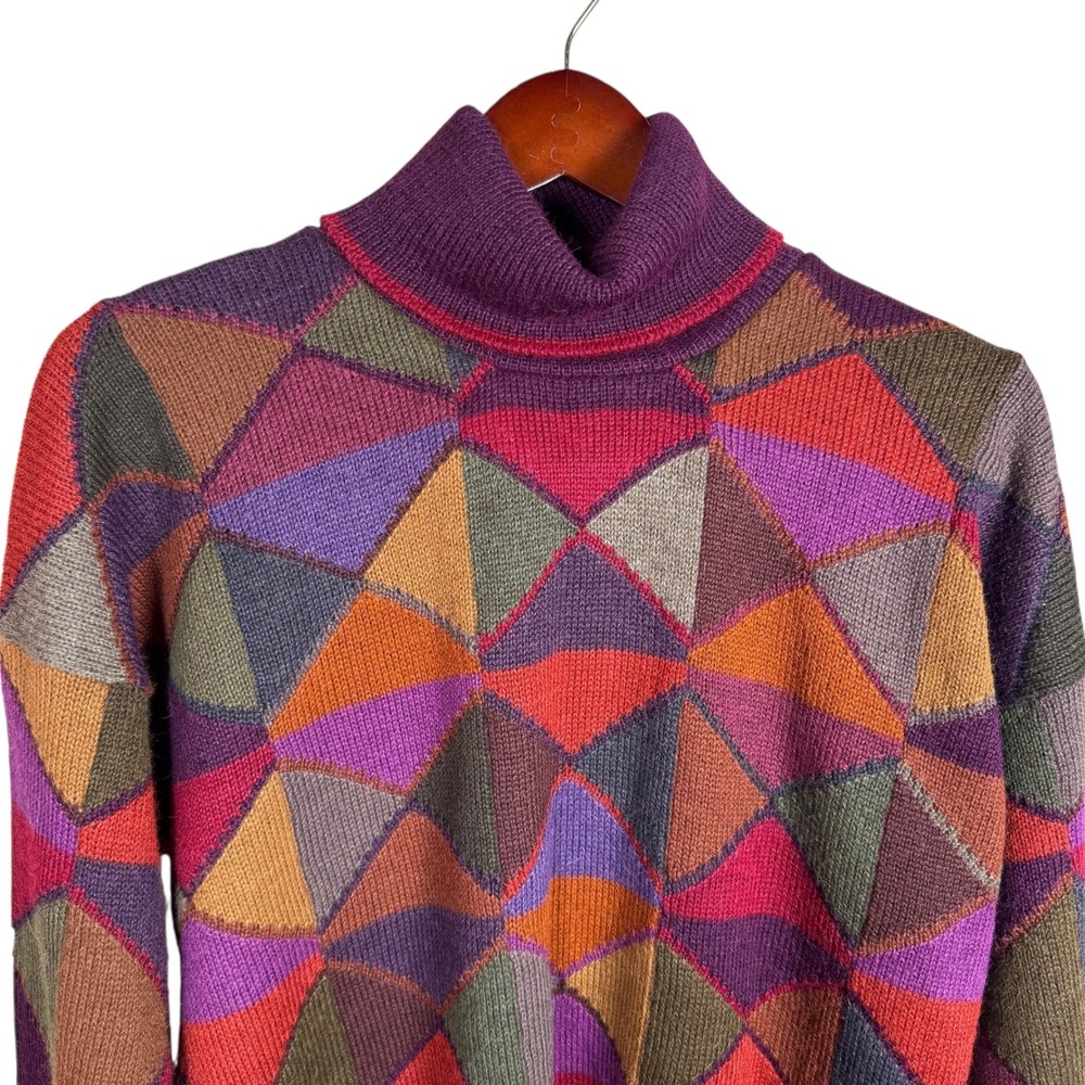 Peruvian Connection Alpaca Wool Handmade Turtleneck Sweater Mens Size Medium VTG